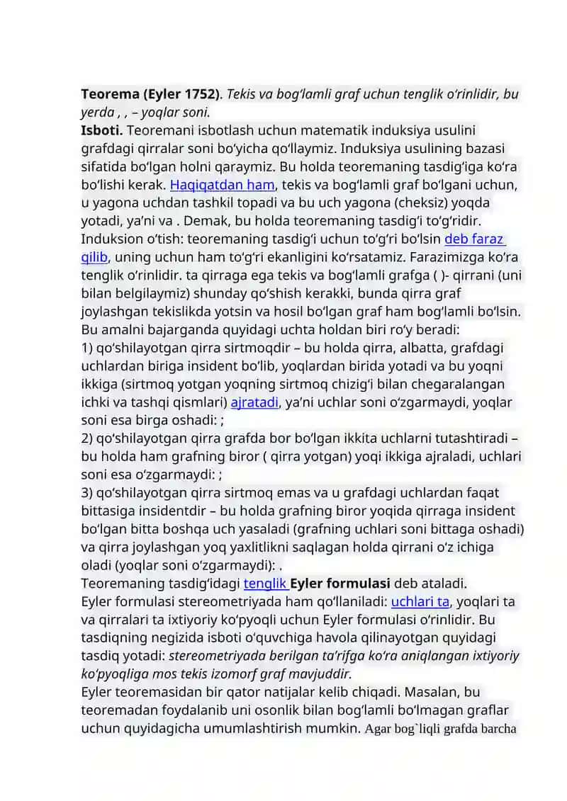 Graf teoriyasi. Graf siklomatik soni va sinfini aniqlash. 2
