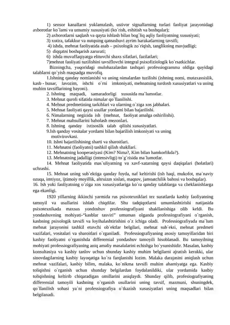 Kasblar va ularning (professiogramma) klassifikasiyasi 2