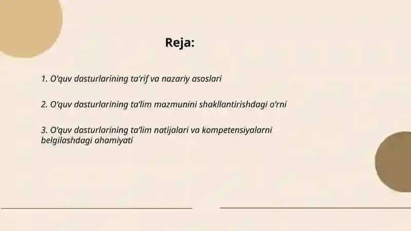 Oʻquv dasturlarining taʼlim jarayonidagi oʻrni va ahamiyati 2