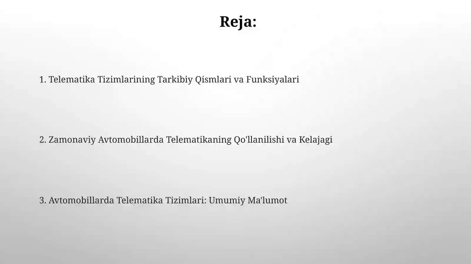 Avtomobillarda Telematika Tizimlari 2