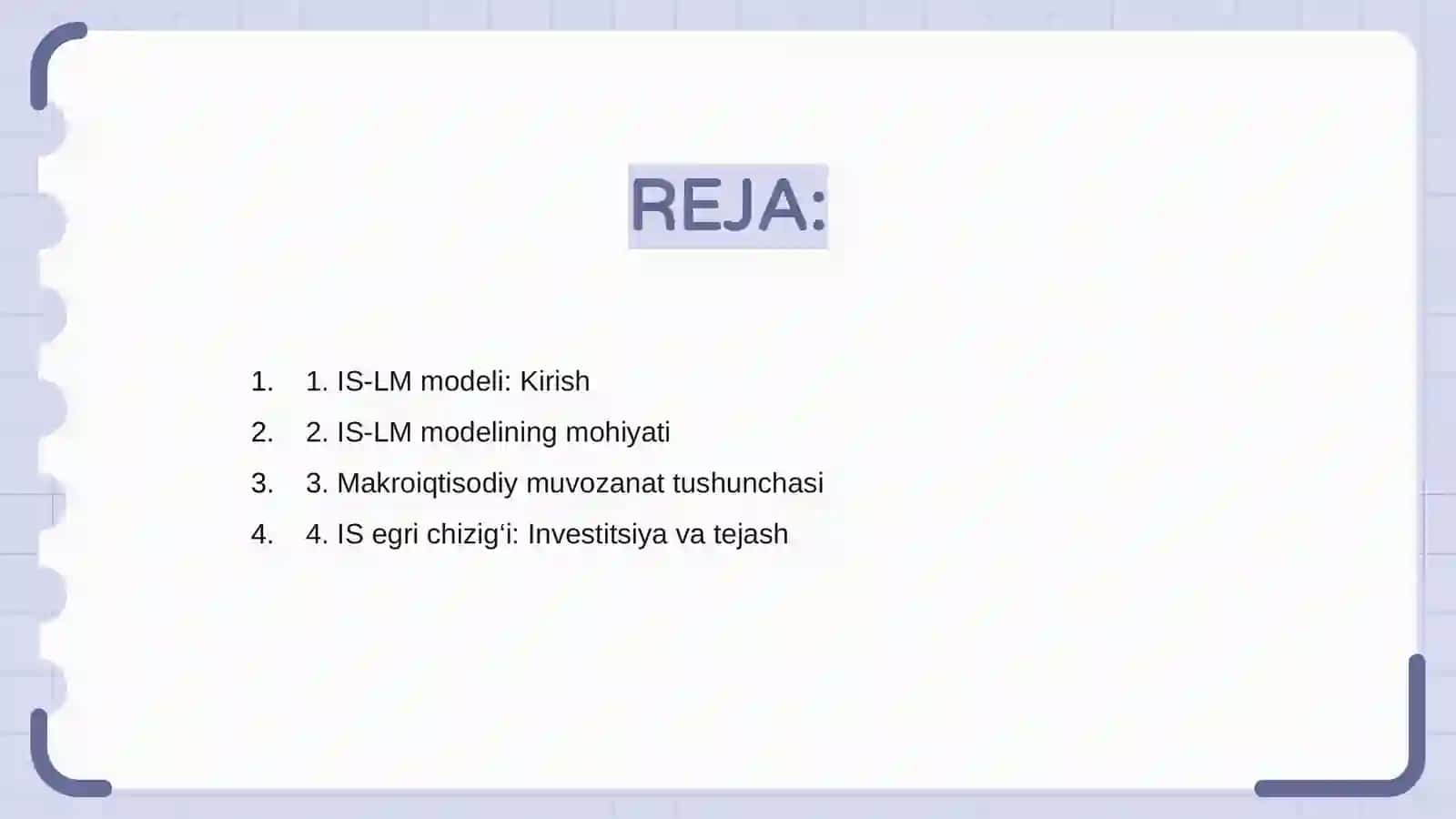 IS-LM modelining shakllanishi va tadbiqi 2