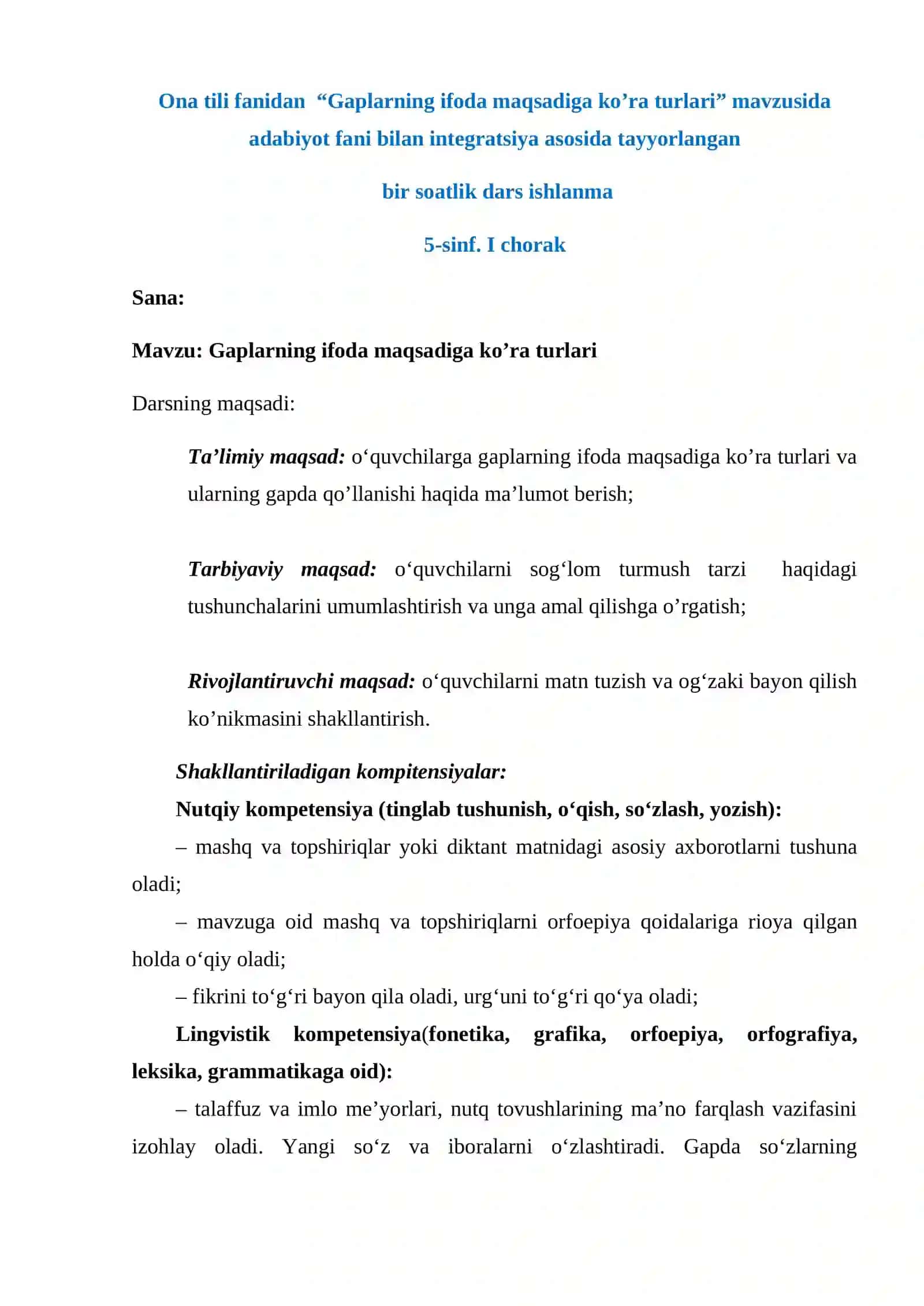 Gaplarning ifoda maqsadiga ko’ra turlari 2