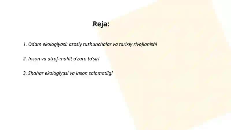 Odam ekologiyasi 2