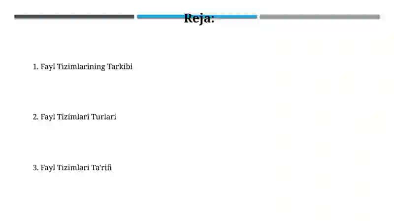 Fayl tizimlari va ularning tuzilishi 2