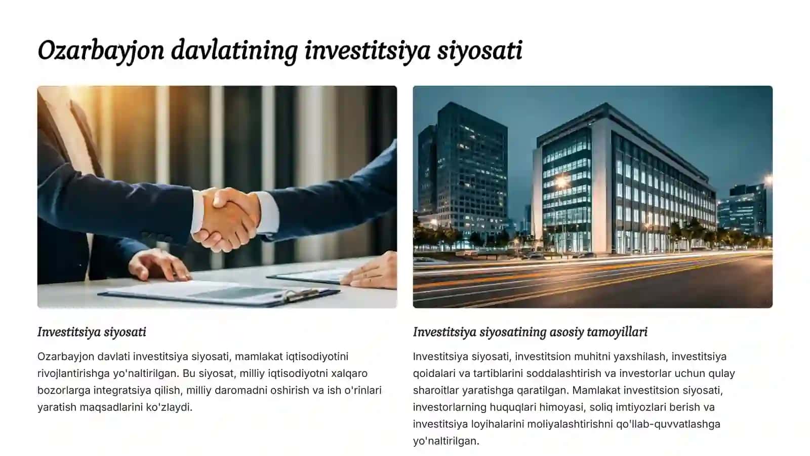 Investitsiya siyosati 2