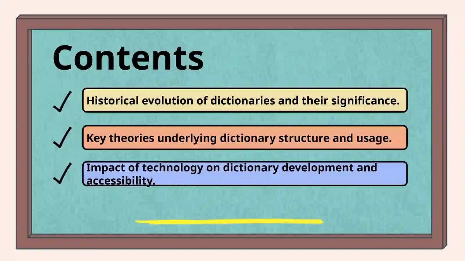 The theoretical foundations of dictionaries 2