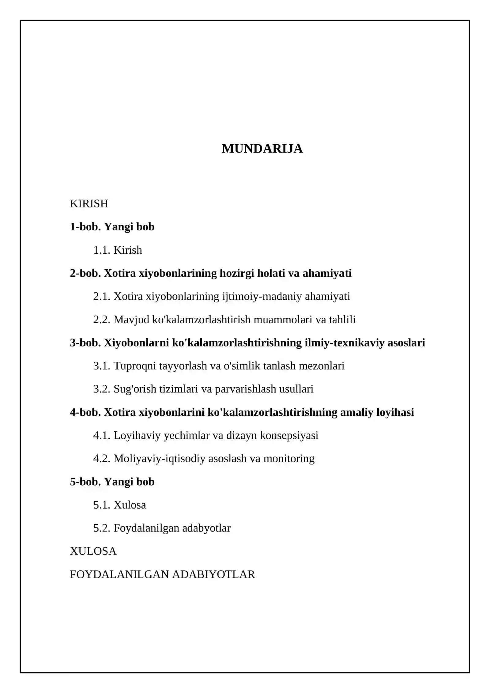 Xotira xiyobonlarini koʻkalamzorlashtirish 2