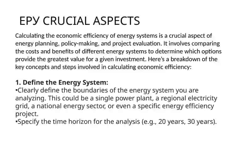 Calculating the Economic Efficiency of Energy Systems 2