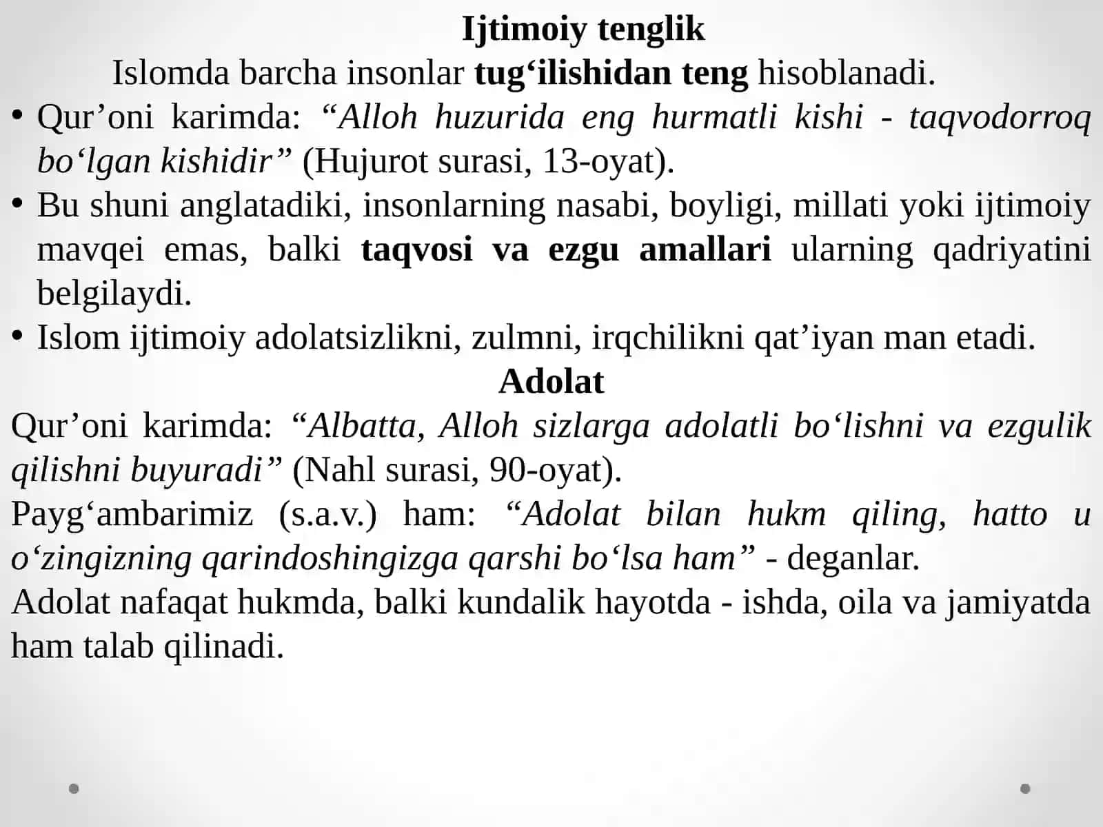 Islom qadriyatlarining hozirgi davrdagi ahamiyati 2