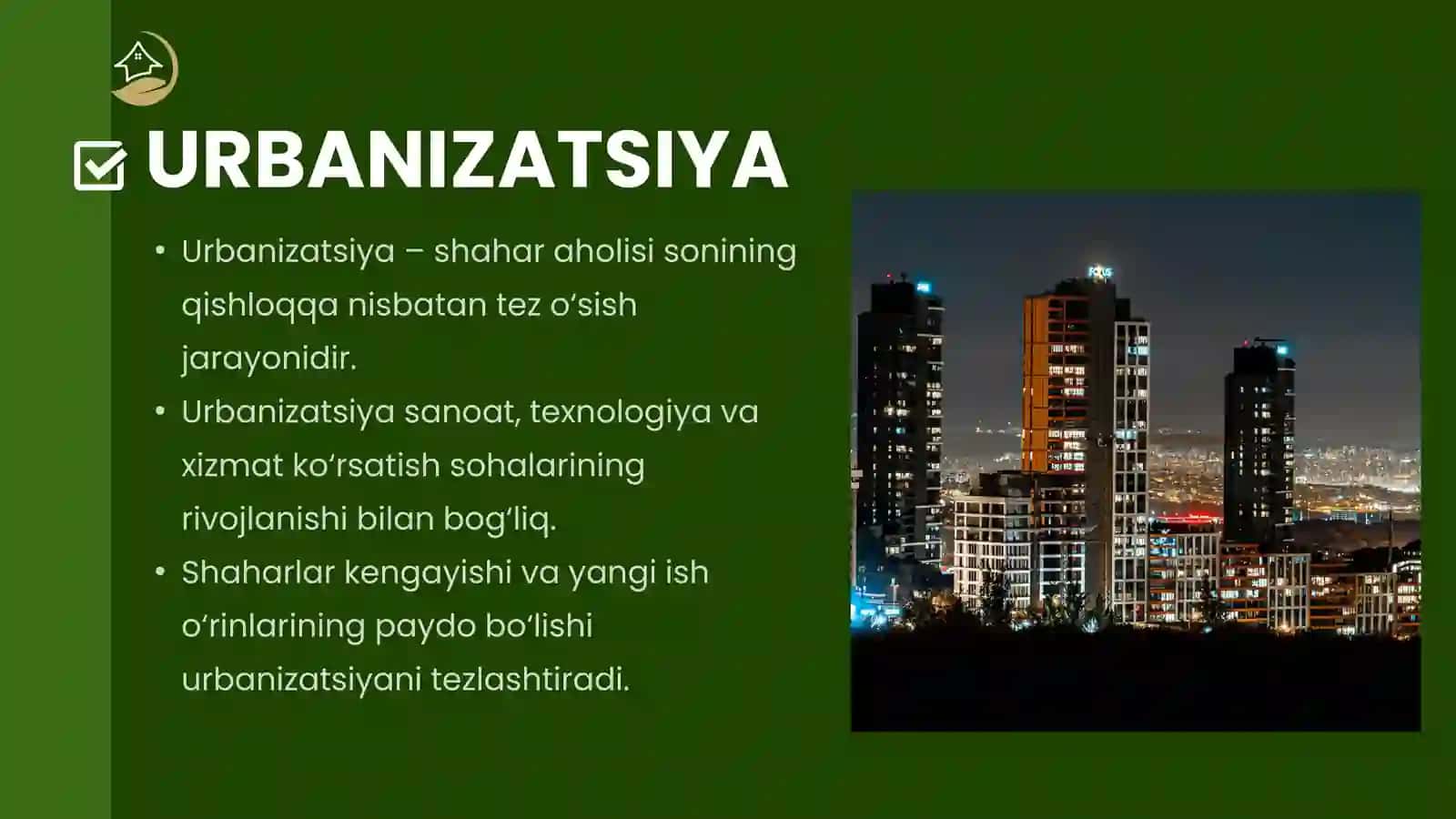 URBANIZATSIYA VA EKOLOGIK MUOMMOLAR 2
