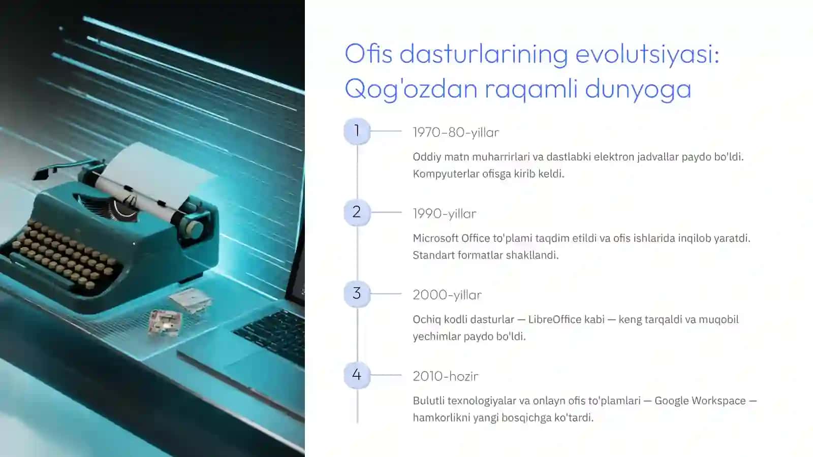 Oddiy matn muharrirlari va dastlabki elektron jadvallar 2