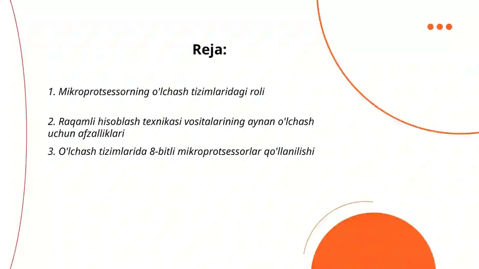 Mikroprosessor va raqamli hisoblash texnikasi vositalarining o‘lchash tizimlarida qo‘llanilishi 2