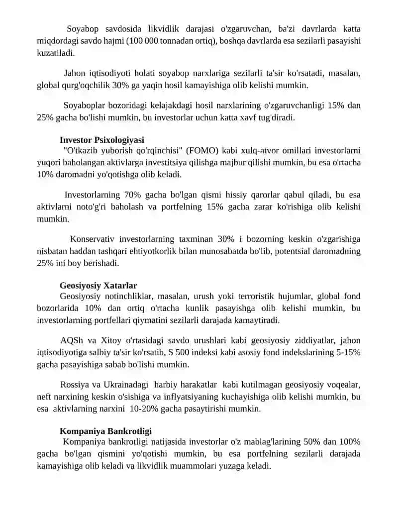 Birja savdosida risklar 2