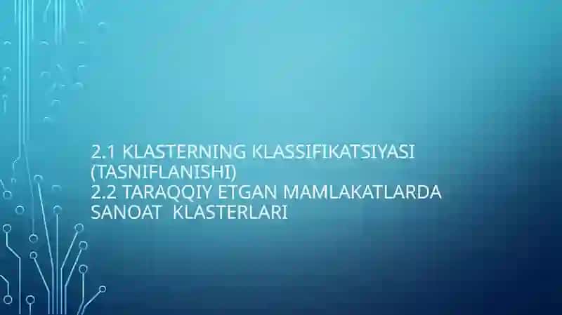 Sanoat klasterlari 2