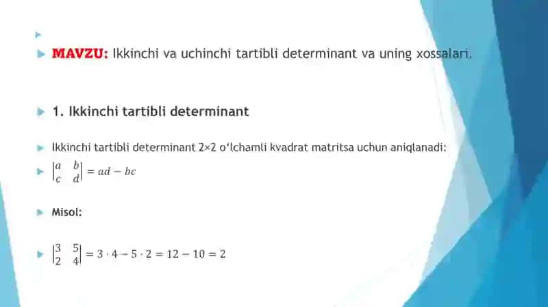Oliy Matematika fanidan tayyorlagan taqdimot 2