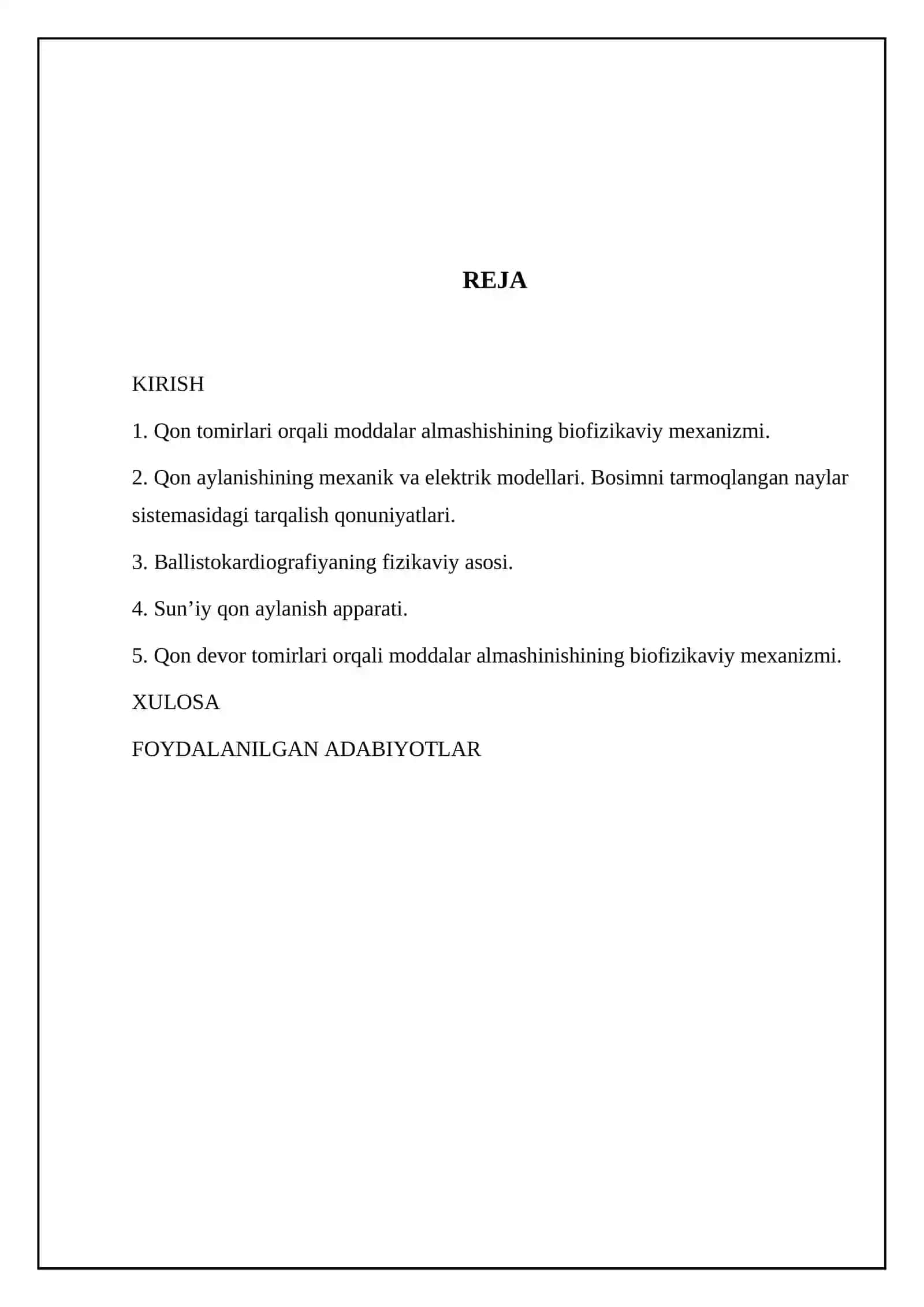Biofizika fanidan mustaqil ish 2