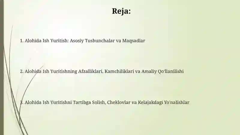 Alohida Ish Yuritish 2