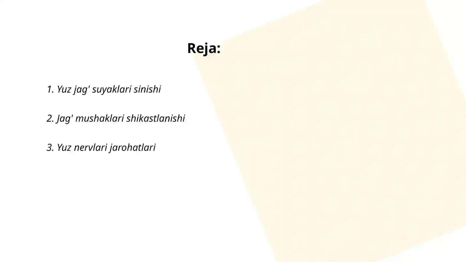Yuz jag' suyaklari sinishi 2