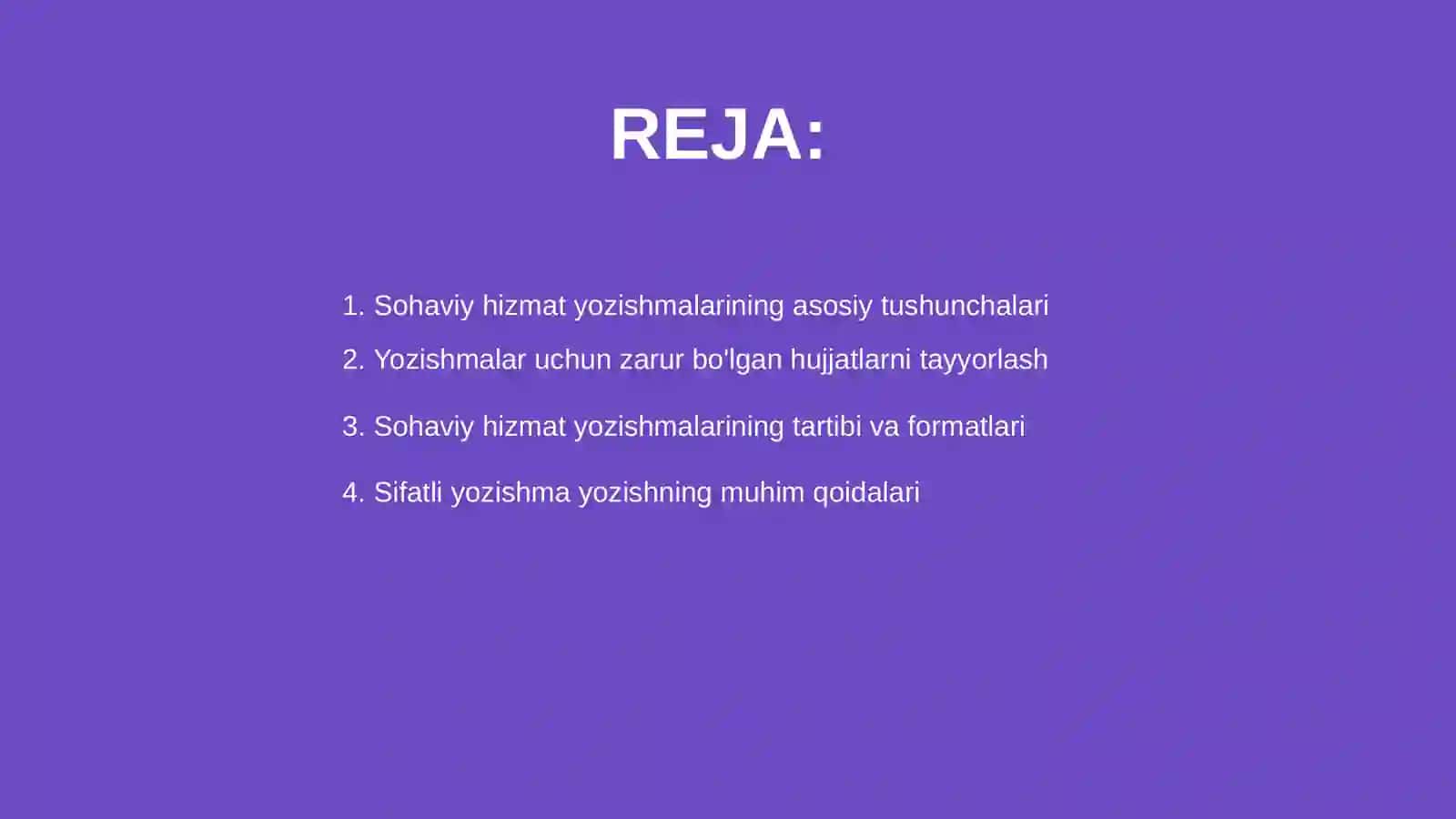 Sohaviy hizmat yozishmalari 2