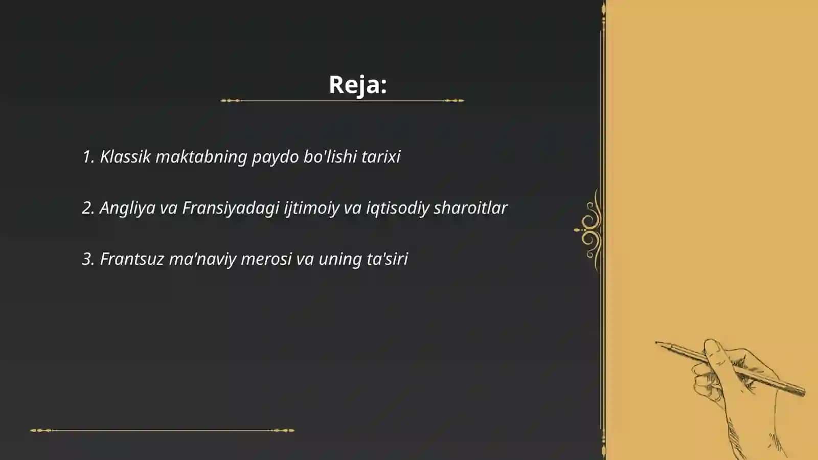 Angliya va Fransiyada klassik maktabni paydo bo'lishi 2