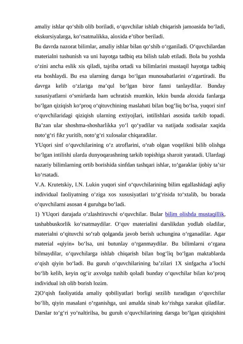 O`SPIRINLARNING AXLOQIY QADIRYATLARI 2