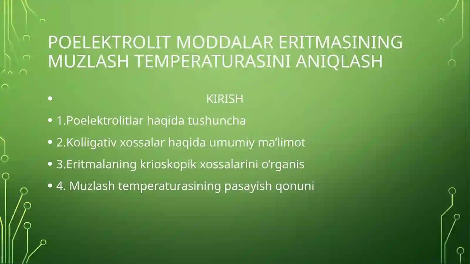 Poelektrolit moddalar eritmasining muzlash temperaturasini aniqlash 2