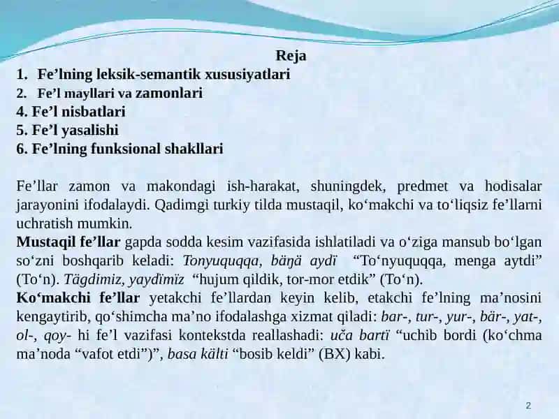 QADIMGI TURKIY TILDA FE’LSOʻZTURKUMI 2