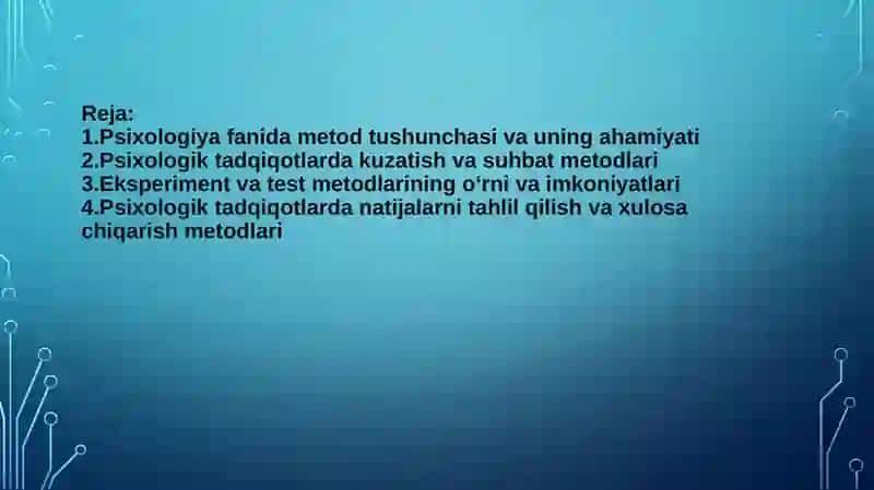 Psixologiya metodlari 2