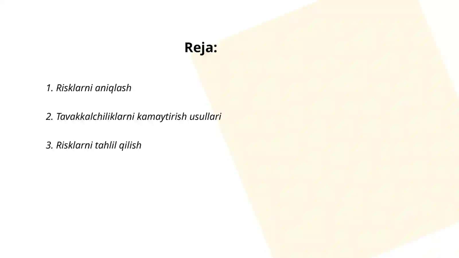 Riskni hejirlash Abdullayev Ulug’bek 2
