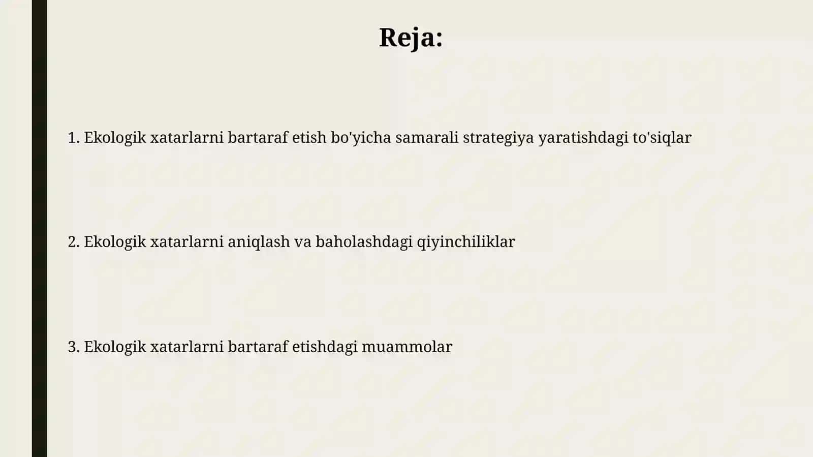 Ekologik xavfni bartaraf etish muammolari 2
