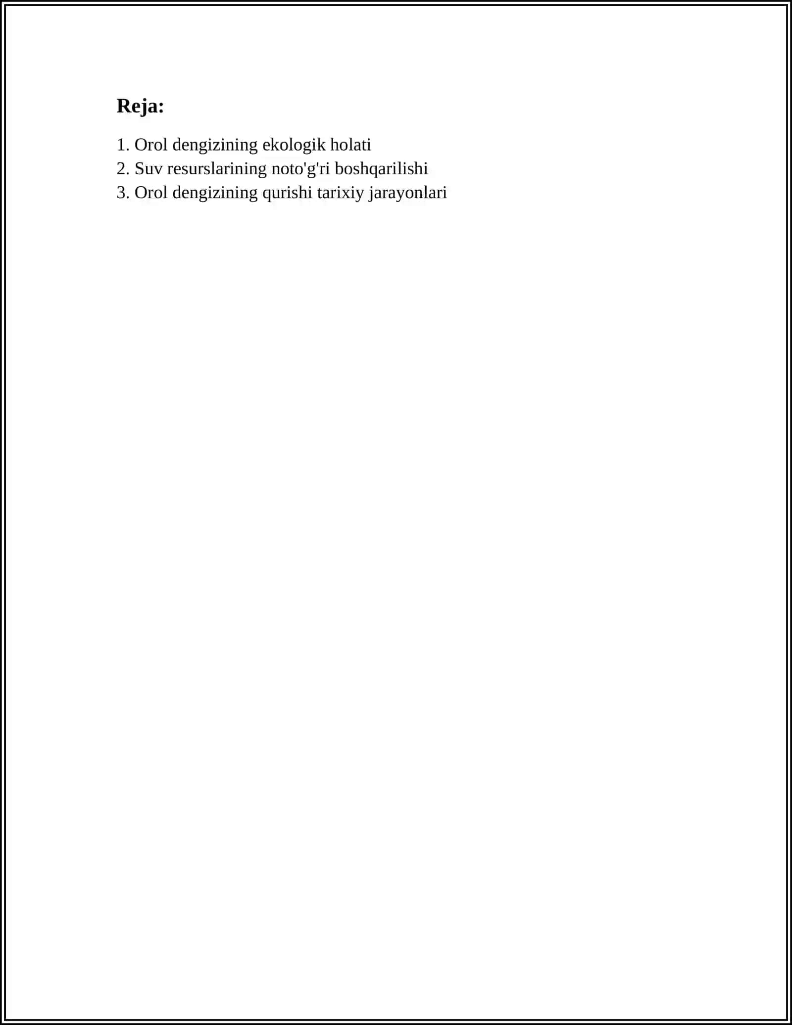 OROL DENGIZINING QURISH MUAMMOSI 2