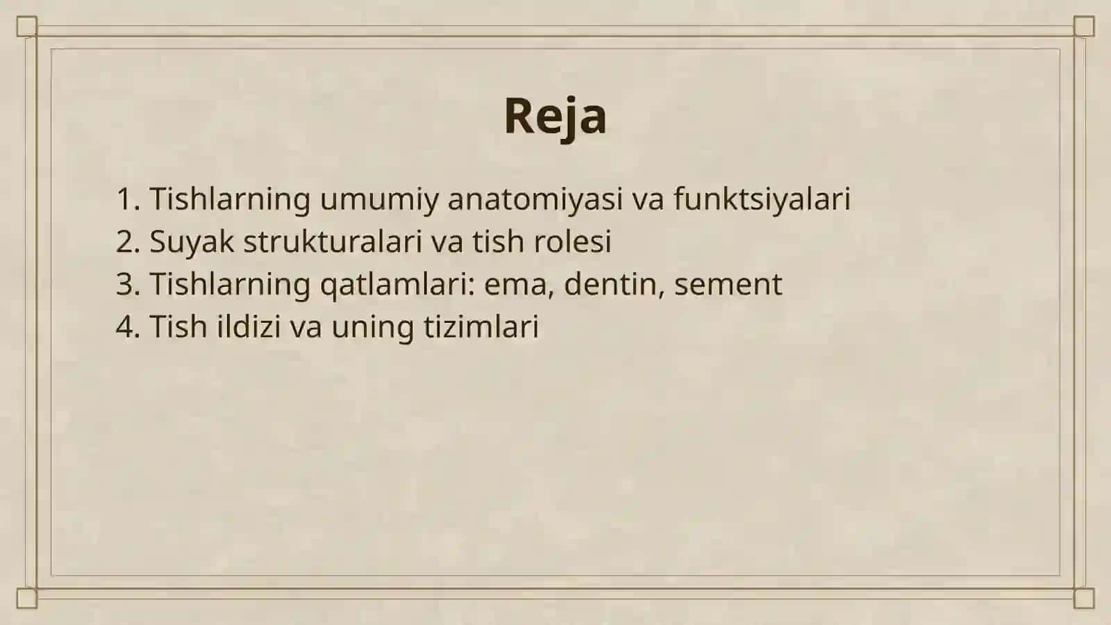 TISHLARNING ANATOMIK TUZILISHI 2