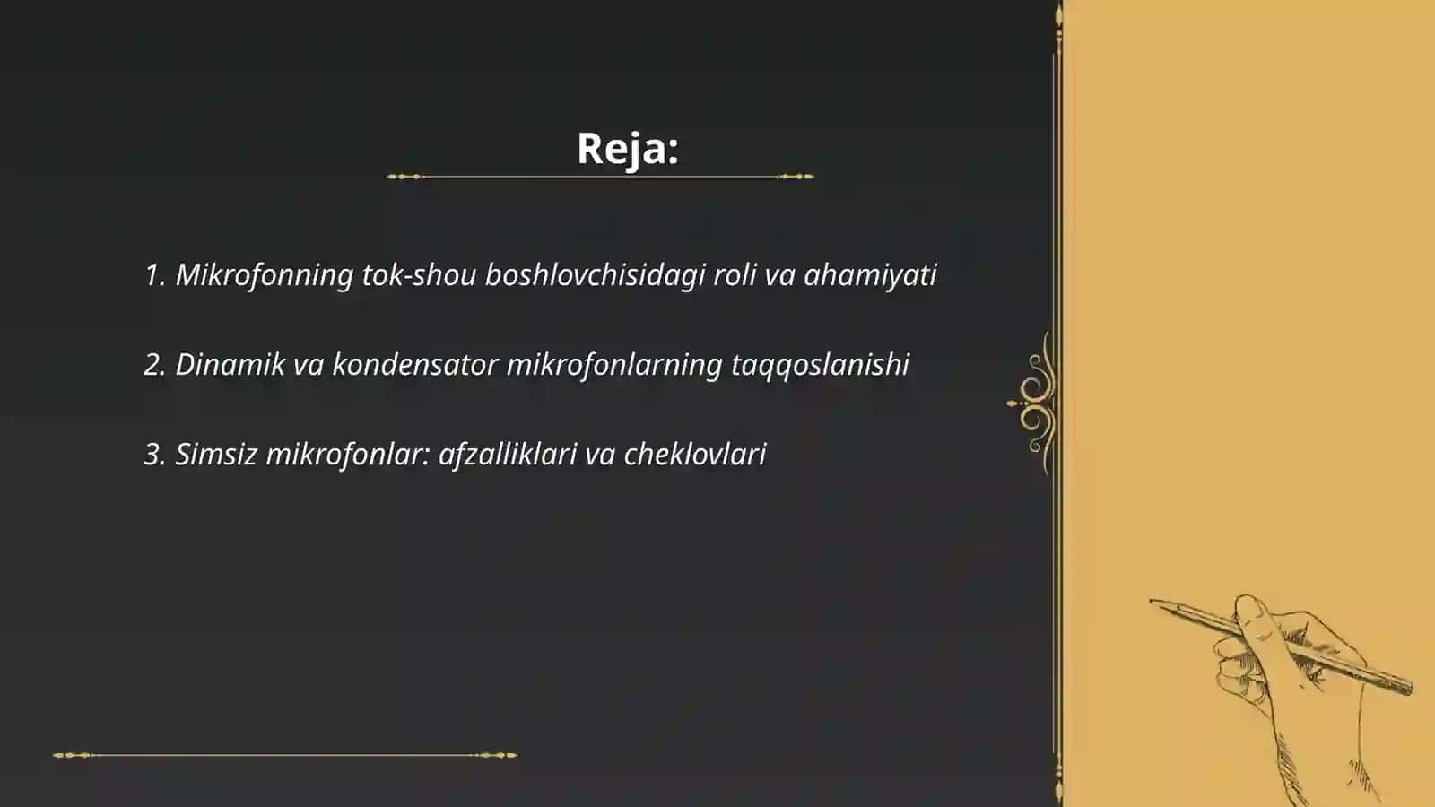 11-Mikrofon tok-shou boshlovchisining asosiy quroli sifatida 2