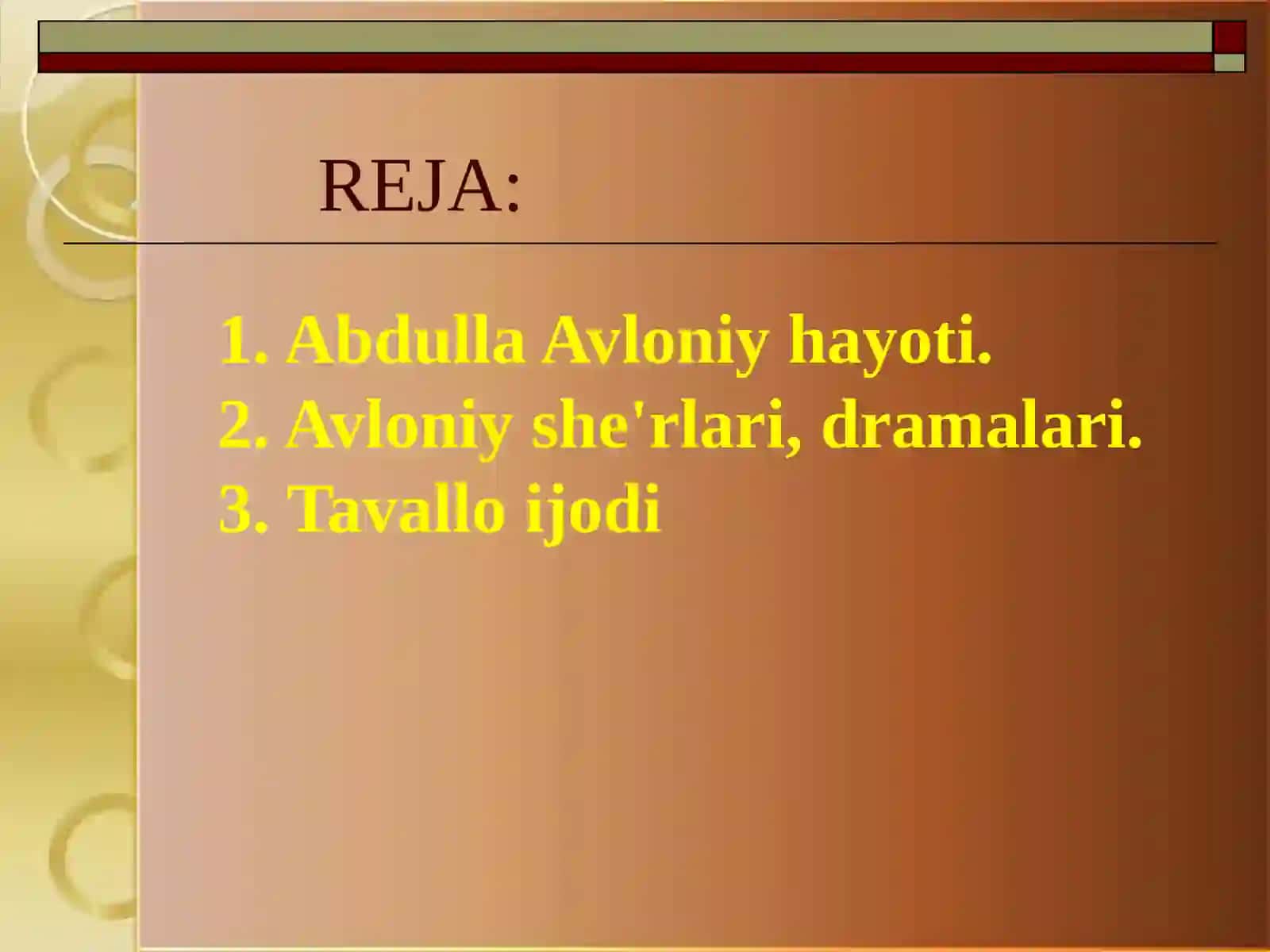Abdulla Avloniy she'rlari, dramalari. Tavallo ijodi. 2