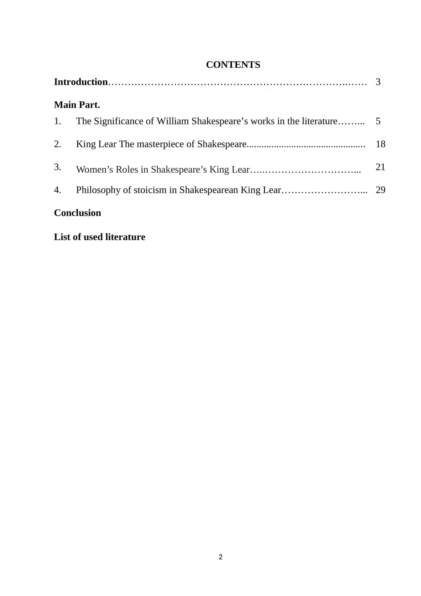 Women characters in tragedy of Shakespeare, "King Lear" 2