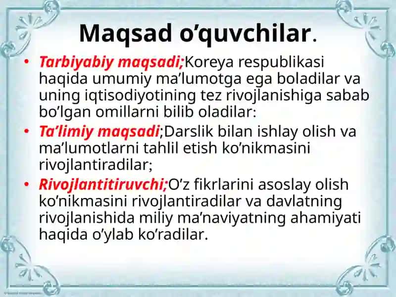 Koreya Respublikasi haqida 2