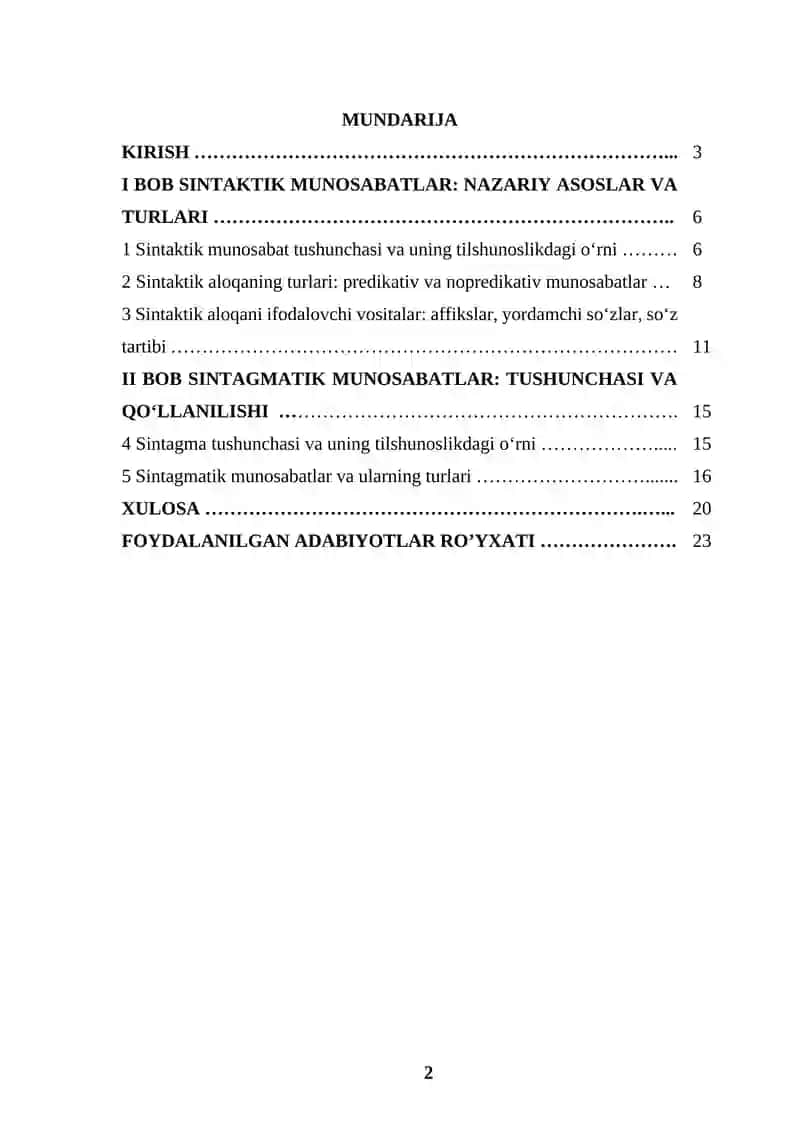 Sintaktik va sintagmatik munosabat 2