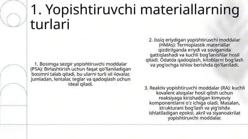 Yelimlovchi Material Klaffikatsiyasi 2