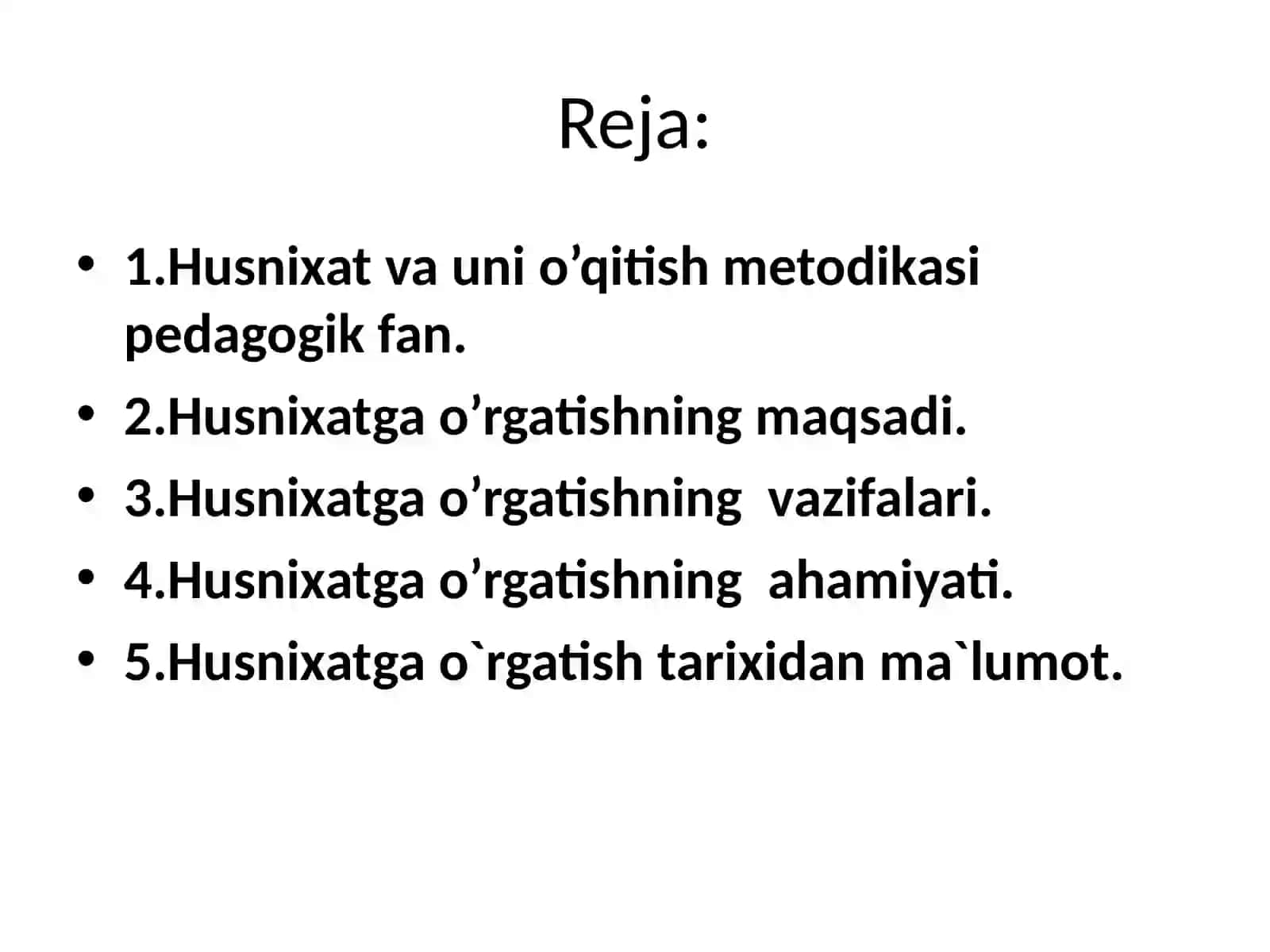Husnixatga o`rgatish metodikasi 2