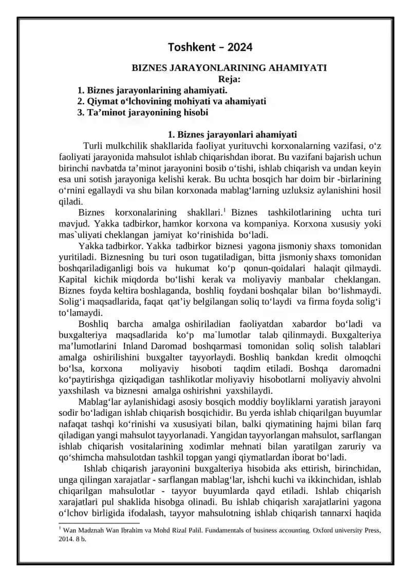BIZNES JARAYONLARINING AHAMIYATI 2