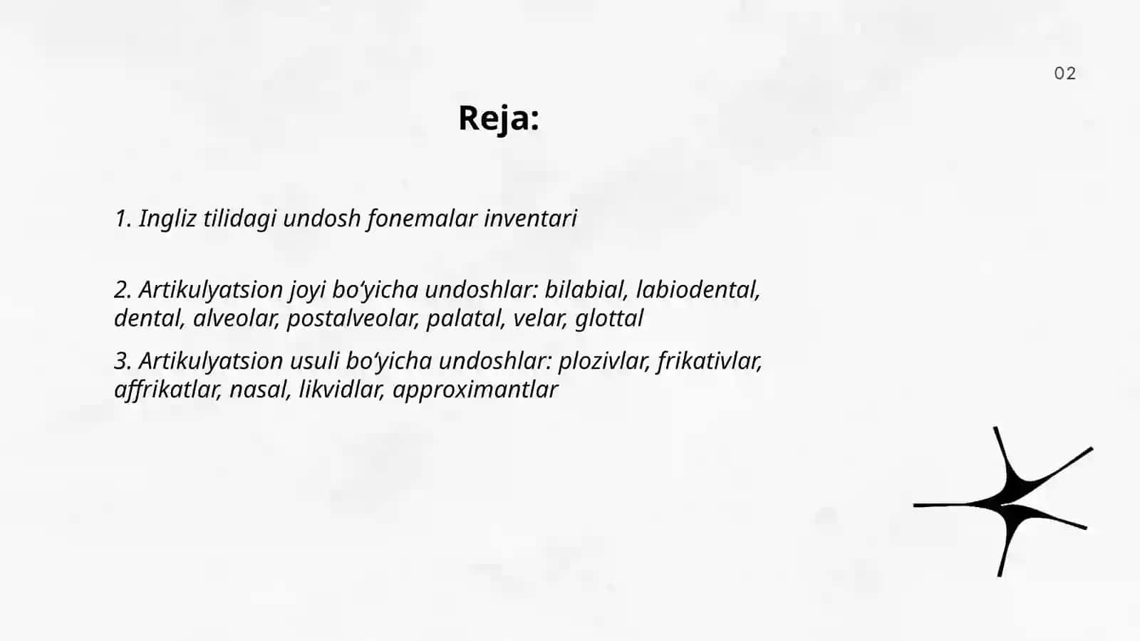 Ingiliz tilidagi undosh fonemalar tizimi 2