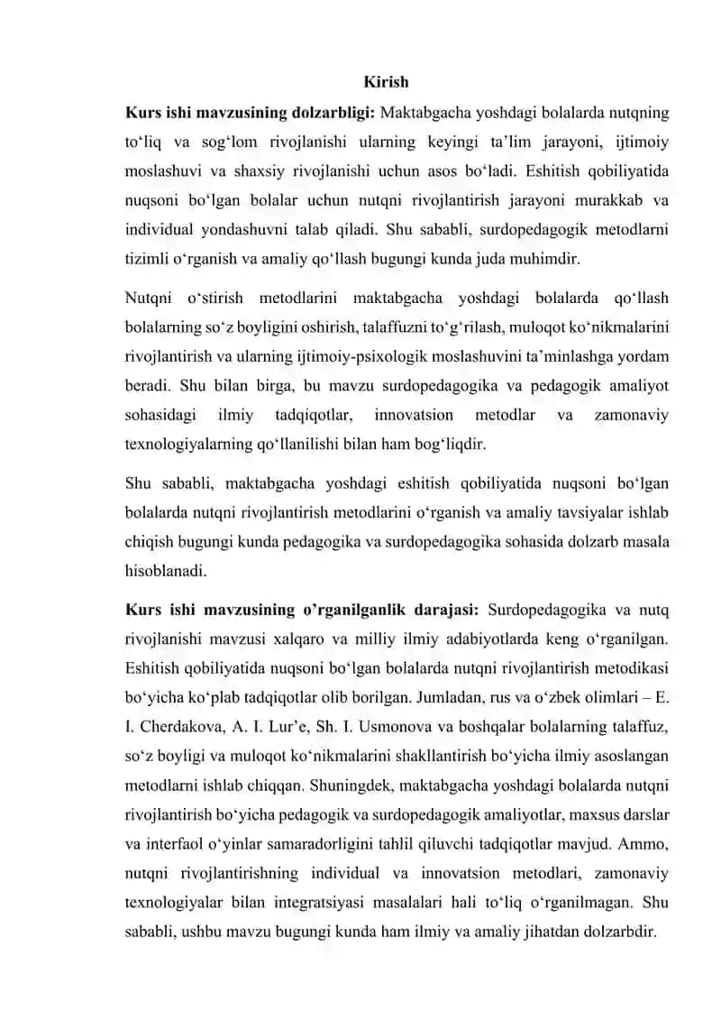 Maktabgacha surdopedagogikada nutq o'stirish metodlari 2