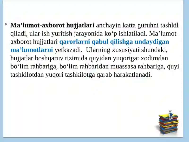 MA’LUMOT-AXBOROT HUJJATLARI 2