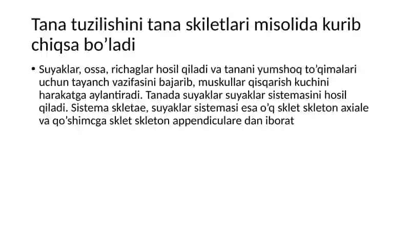 Tana tuzilishi anatomiyasi 2