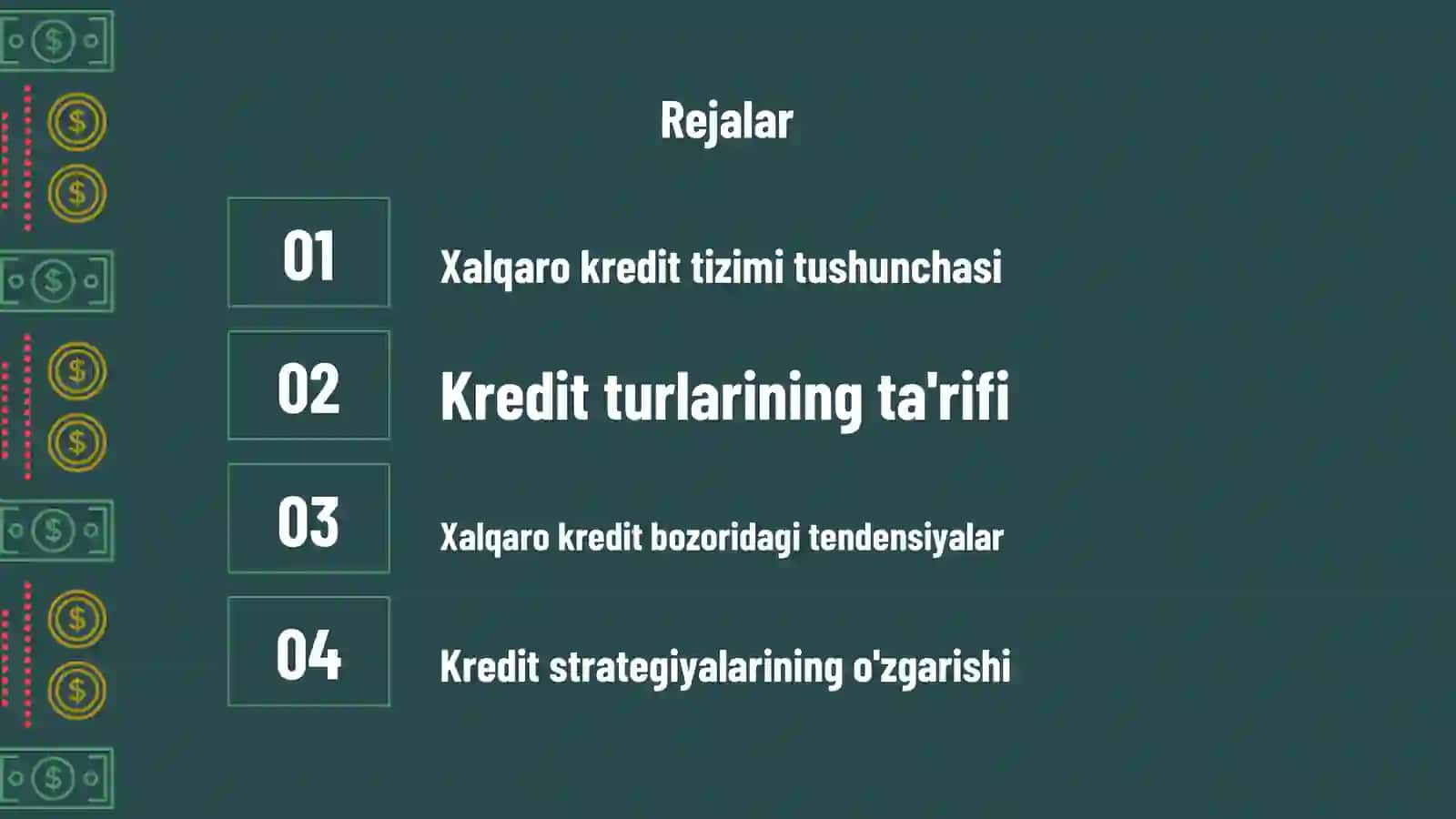 Xalqaro kretid tizmi va uning asosiy turlari 2