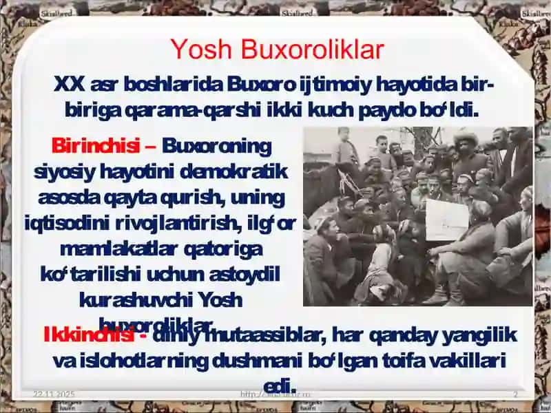 Yosh Buxoroliklar Harakati va Islohotlari 2