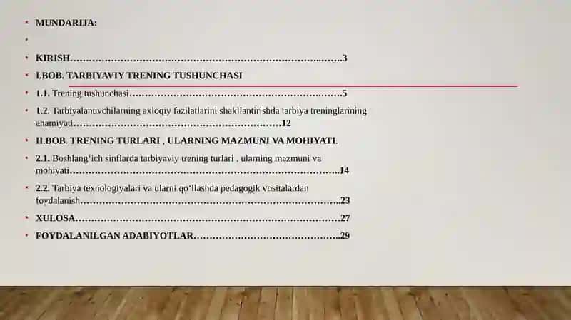 TARBIYAVIY TRENING VA ULARNING AHAMIYATI 2