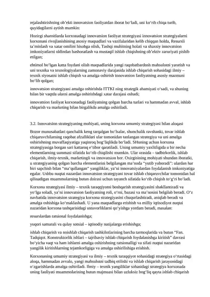 KORXONADAGI INNOVATSION STRATEGIYANI TANLASH 2