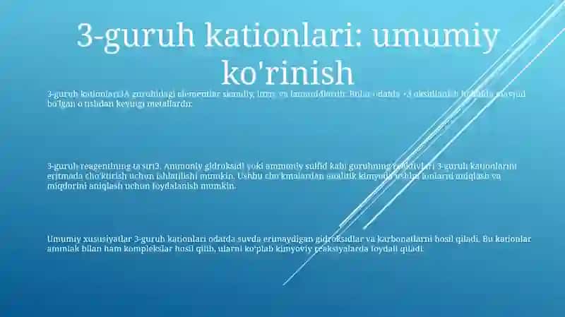 3-Guruh Kationlarining Umumiy Tavsifi Va Guruh Reagentining Ta'Siri 2