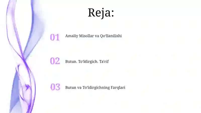 Butun va To‘ldirgichning Farqlari 2